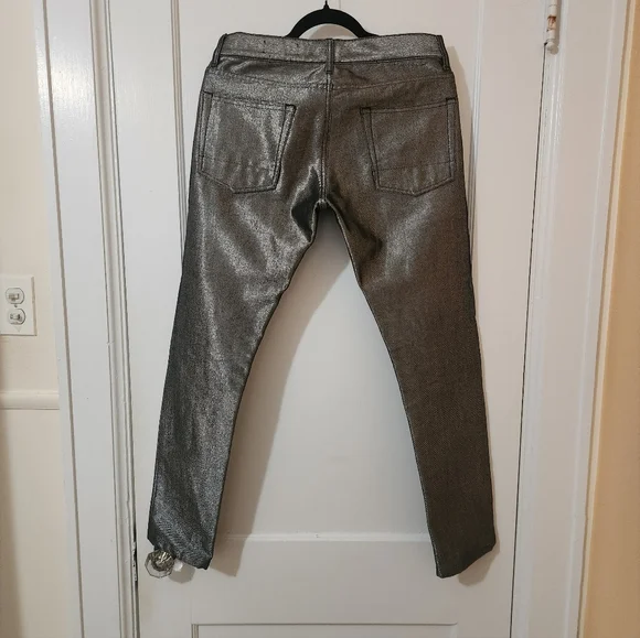 Alexander Mcqueen - Metallic Silver Jeans - Picture 4 of 4
